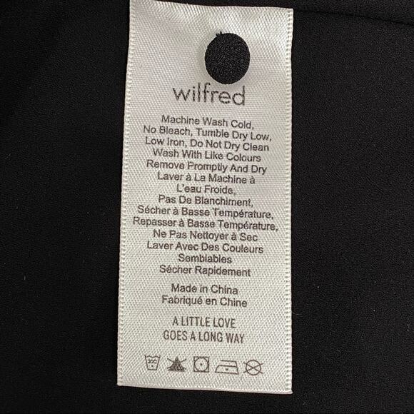 Aritzia Wilfred Effet Halter Floral Dress Womens Size XS Black Split Back Ruffle - Picture 14 of 16